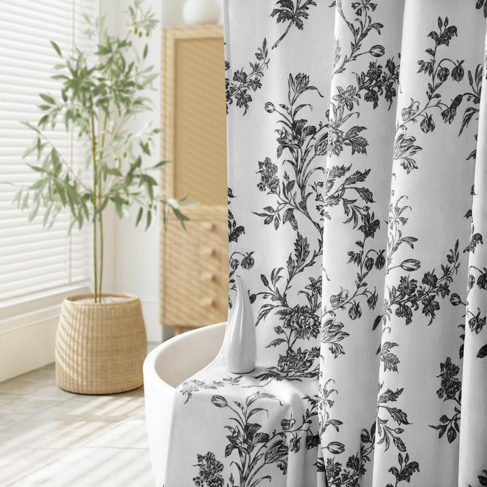 Red Barrel Studio® 72" W x 72" L Shower Curtain,Cotton Floral Shower